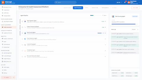 Scenario 2: Multi-Agent Credit Decisioning Platform interface
